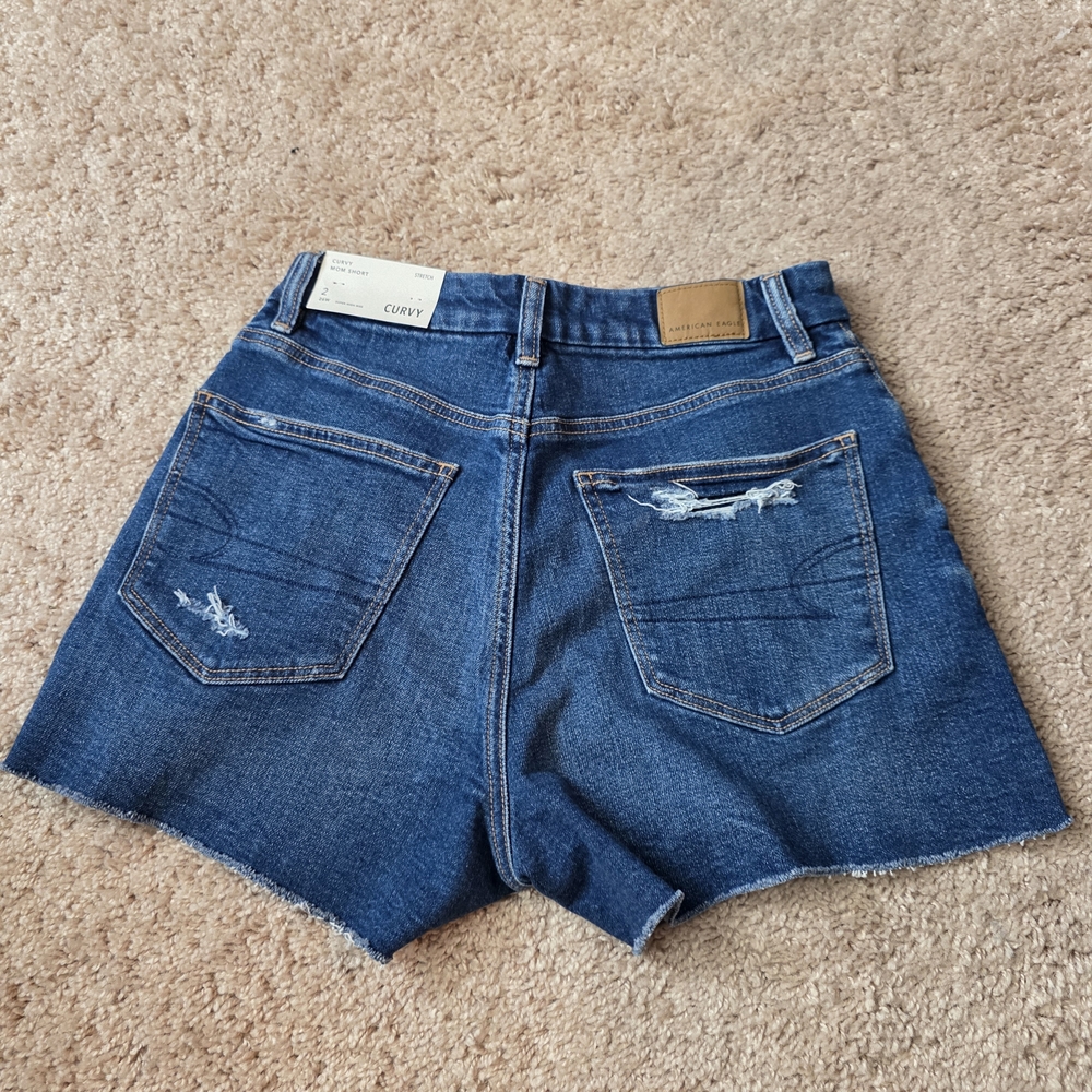 American Eagle Outfitters Blue Jean Shorts Distressed Cut-Off Style